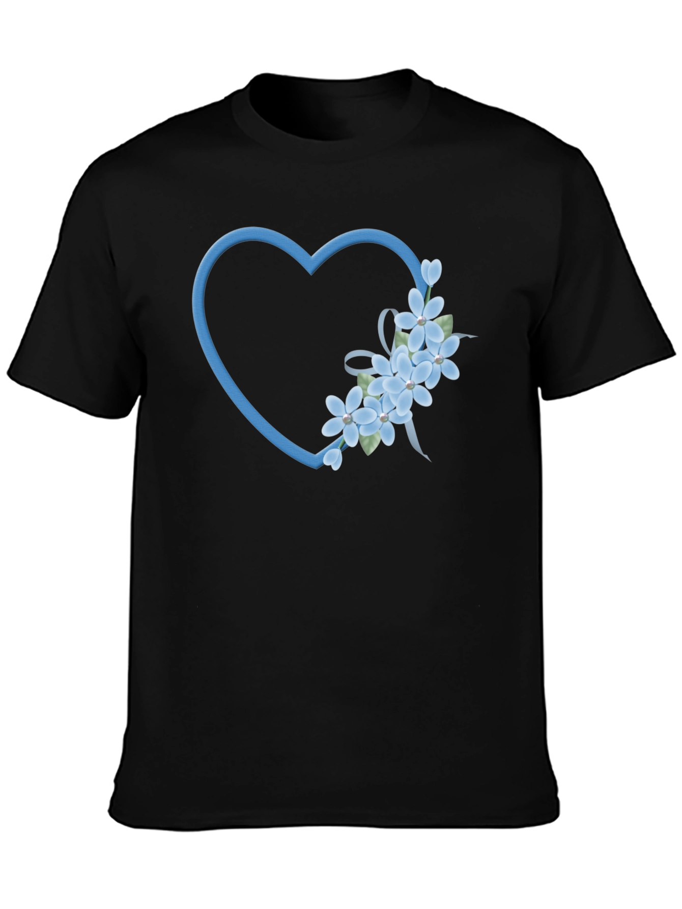 Floral Heart Graphic Tee - Soft Cotton Blend