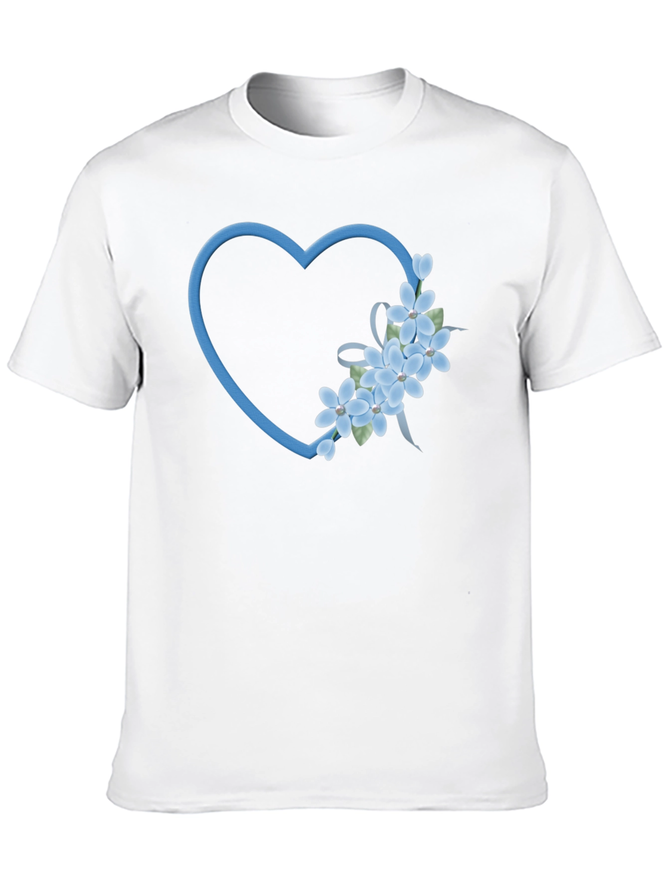 Floral Heart Graphic Tee - Soft Cotton Blend