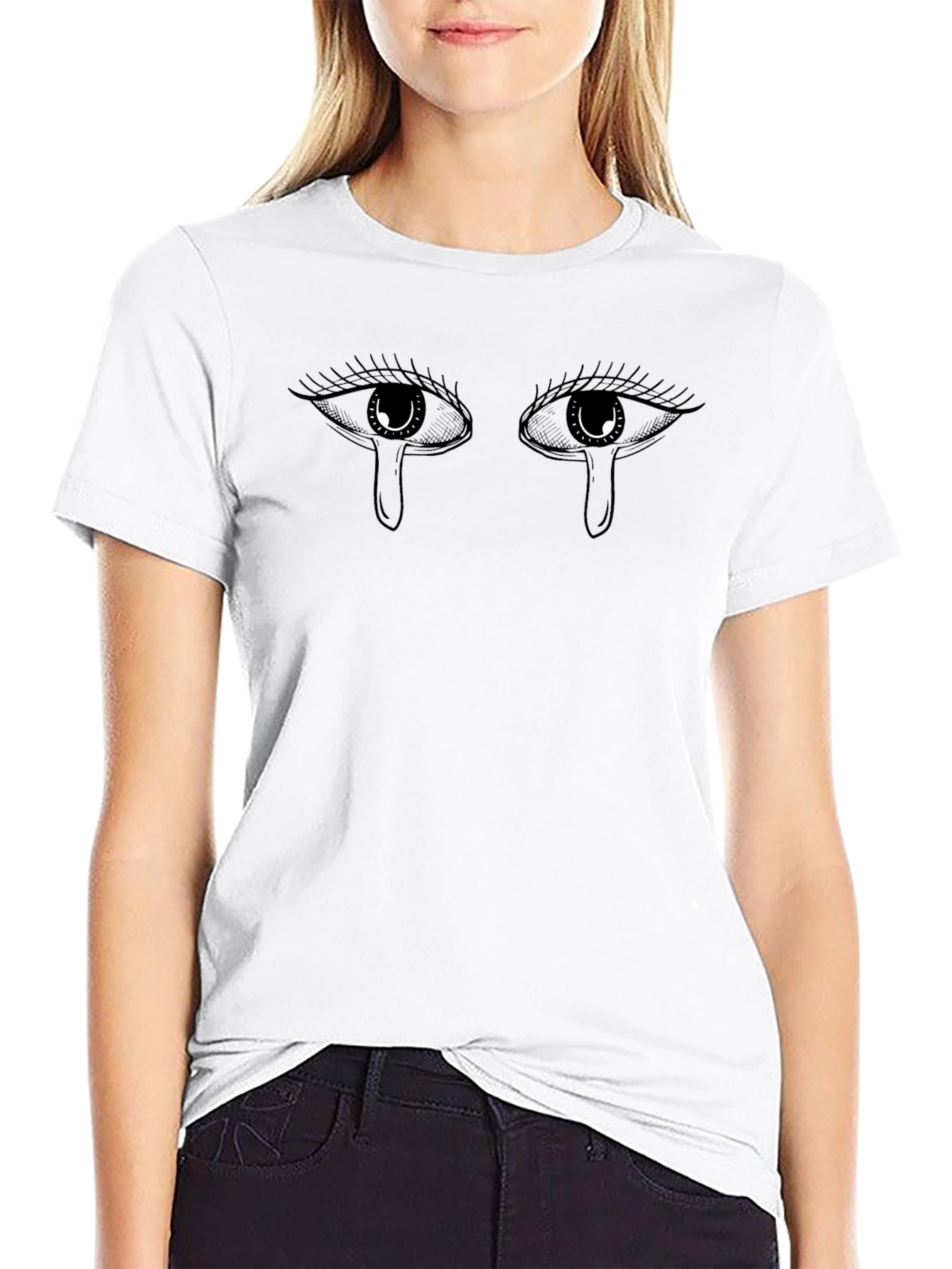 Sad Eyes Black Graphic Tee