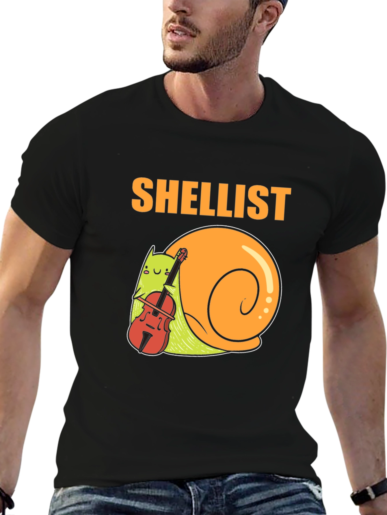 Shellist T-Shirt: Snail Violinist Graphic Tee