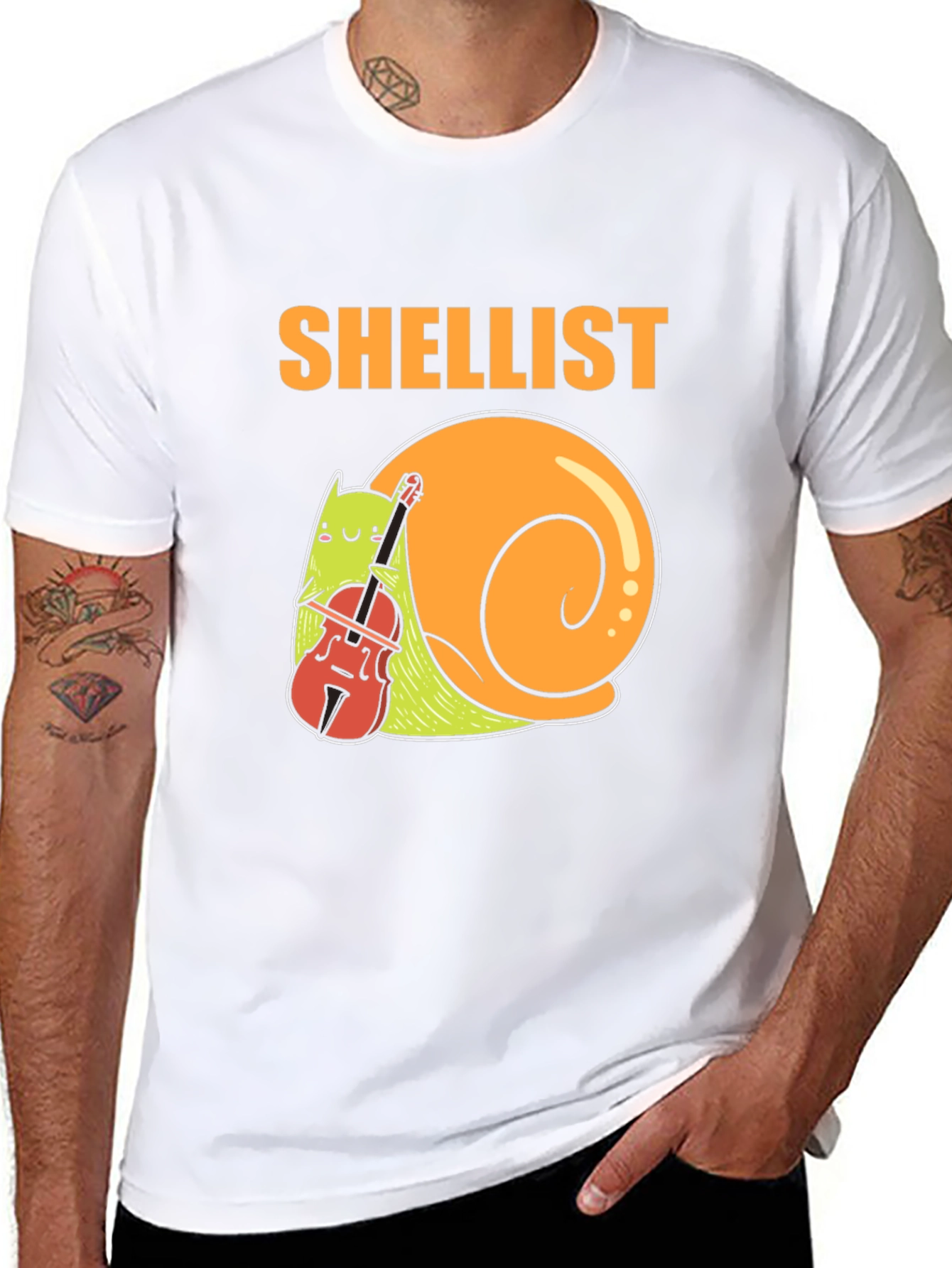 Shellist T-Shirt: Snail Violinist Graphic Tee