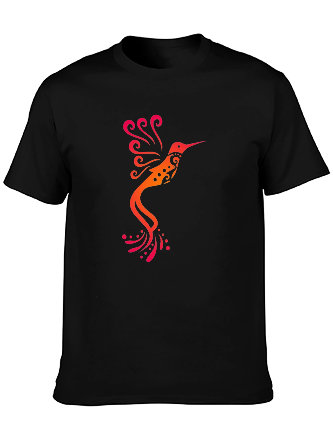 Hummingbird Tribal Art T-Shirt - Black