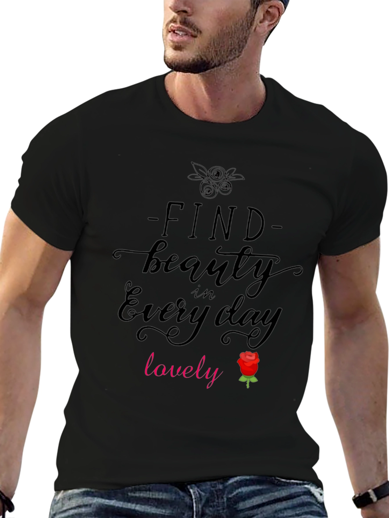 Find Beauty Everyday Black Graphic Tee