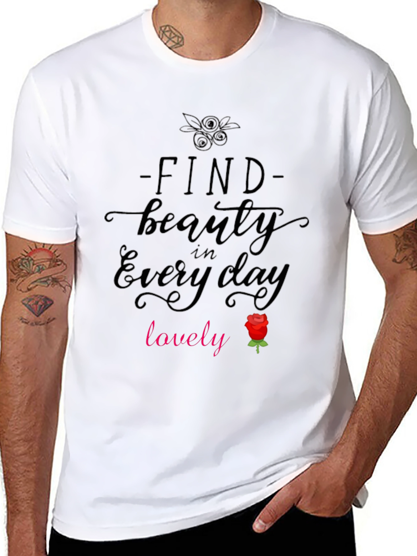 Find Beauty Everyday Black Graphic Tee