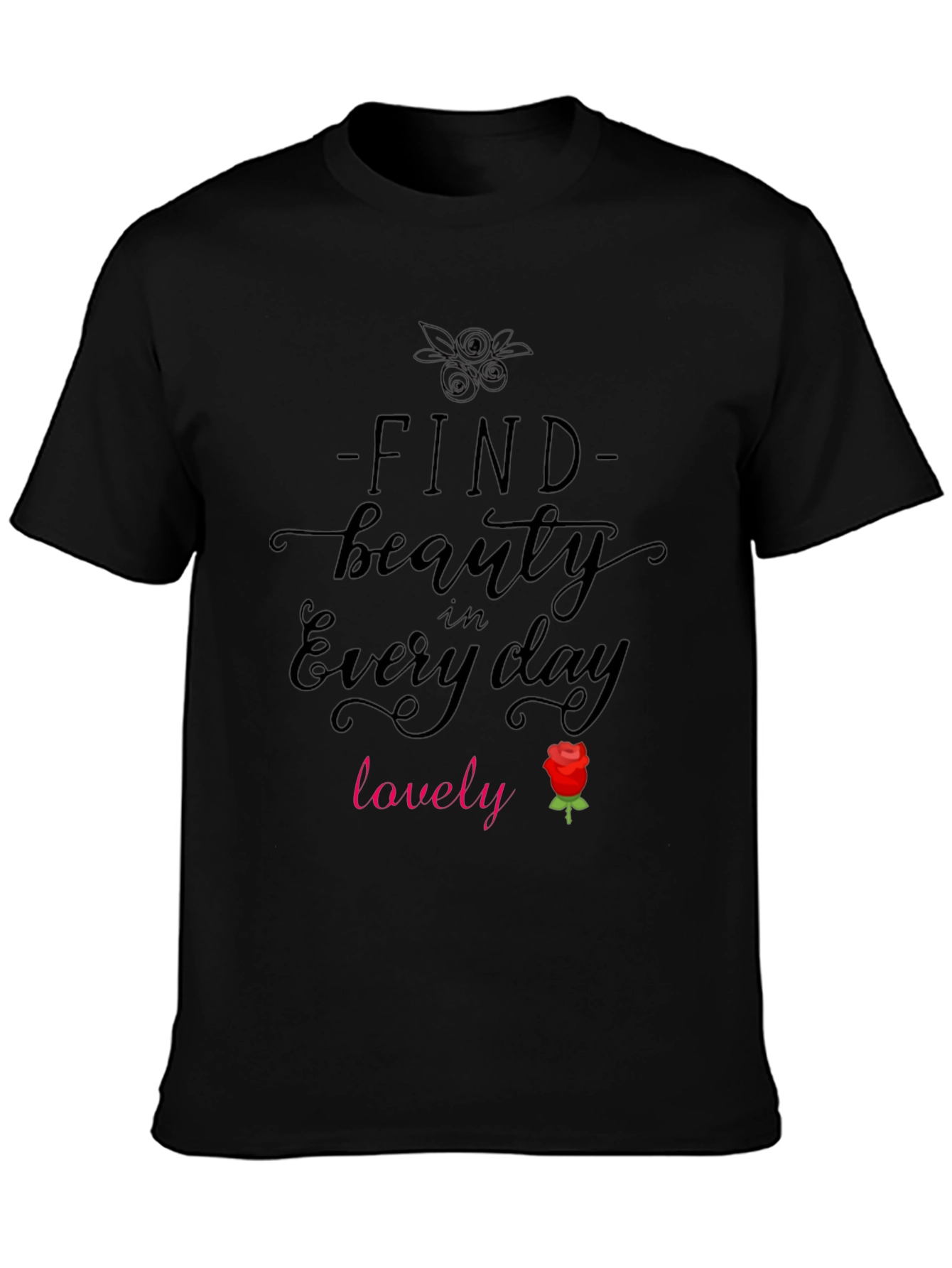 Find Beauty Everyday Black Graphic Tee
