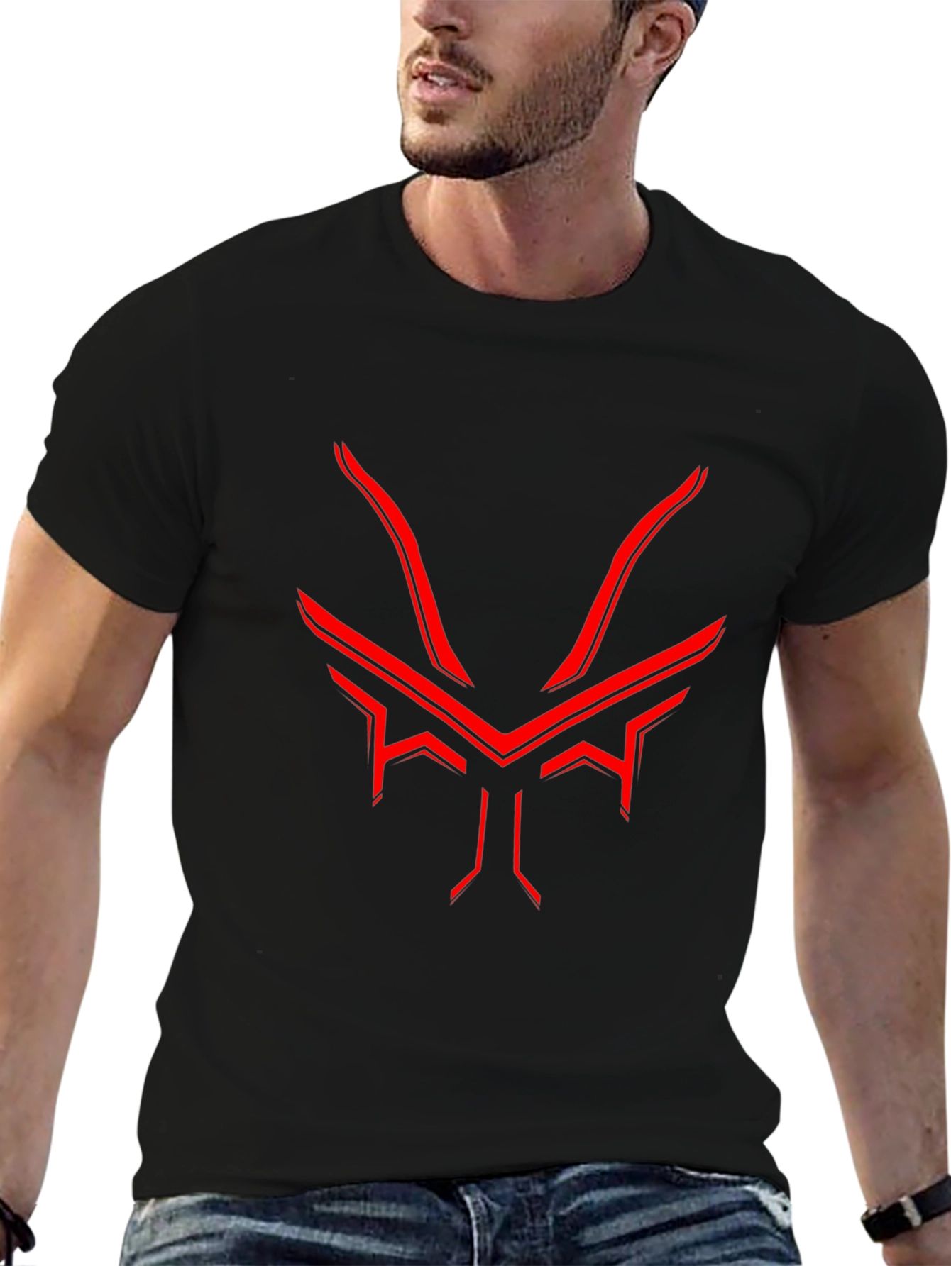 Cyber Demon T-Shirt - Futuristic Red Design