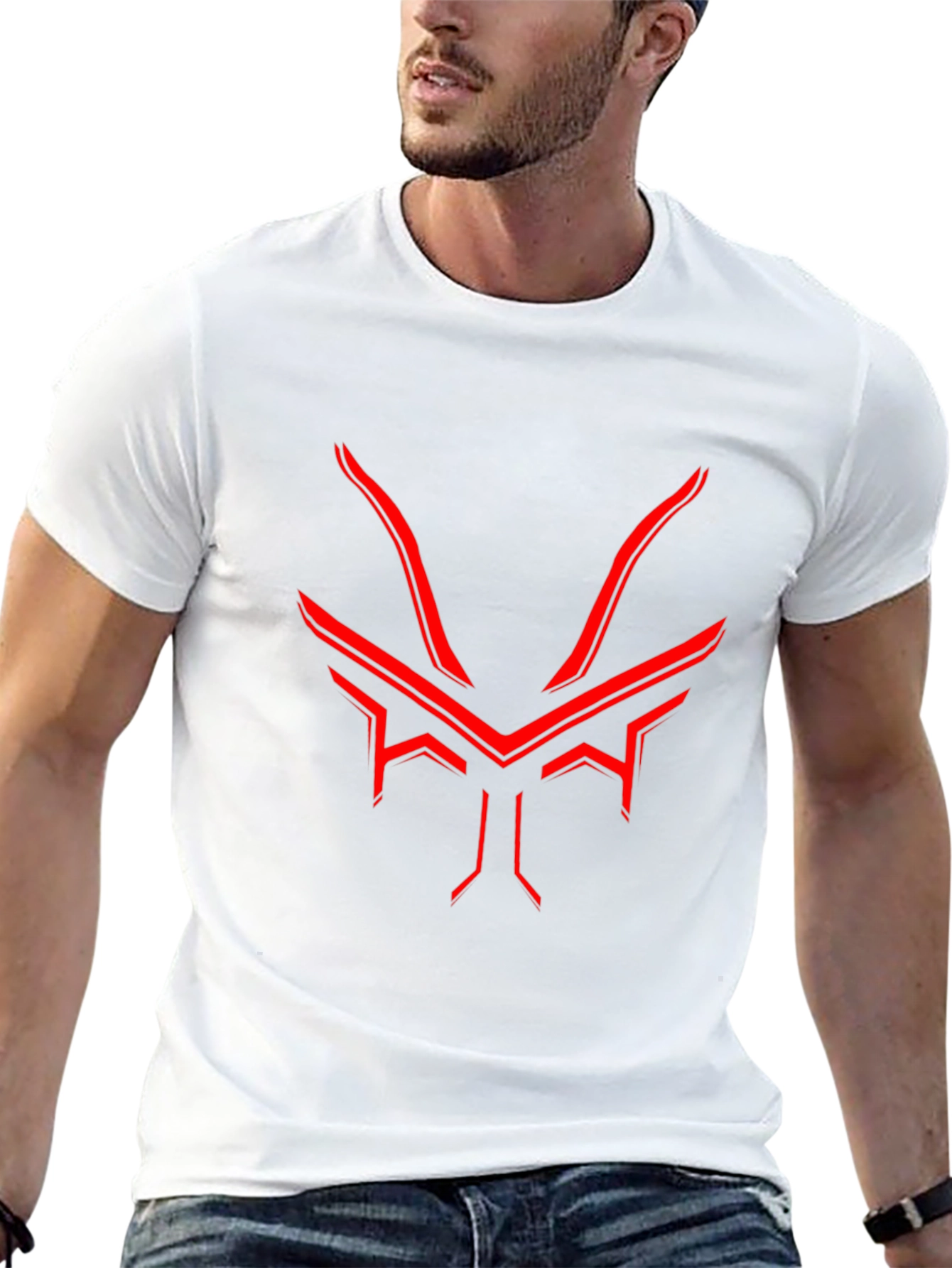 Cyber Demon T-Shirt - Futuristic Red Design