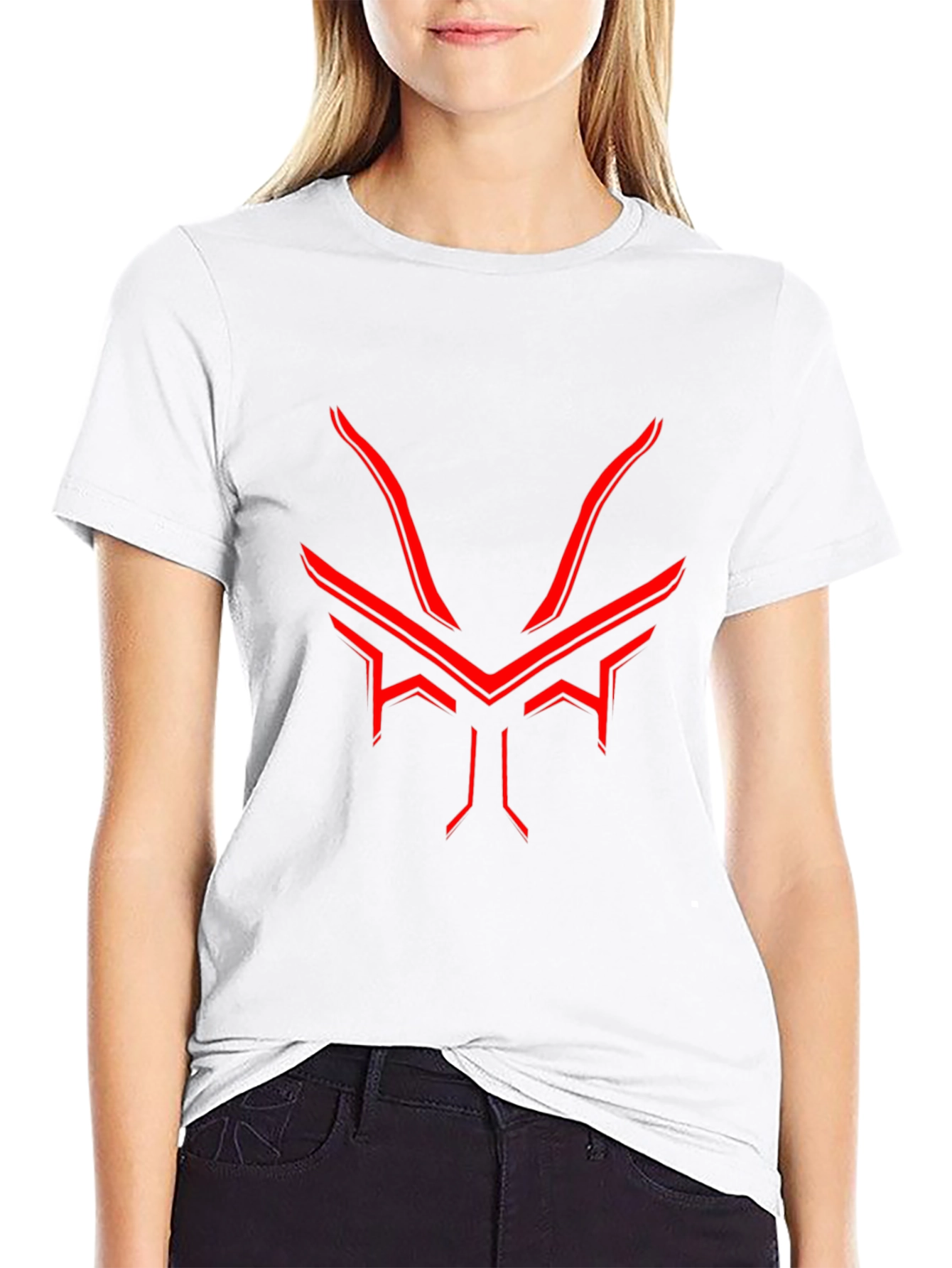 Cyber Demon T-Shirt - Futuristic Red Design