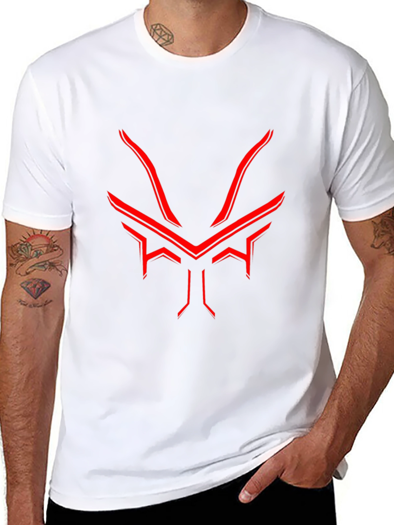Cyber Demon T-Shirt - Futuristic Red Design