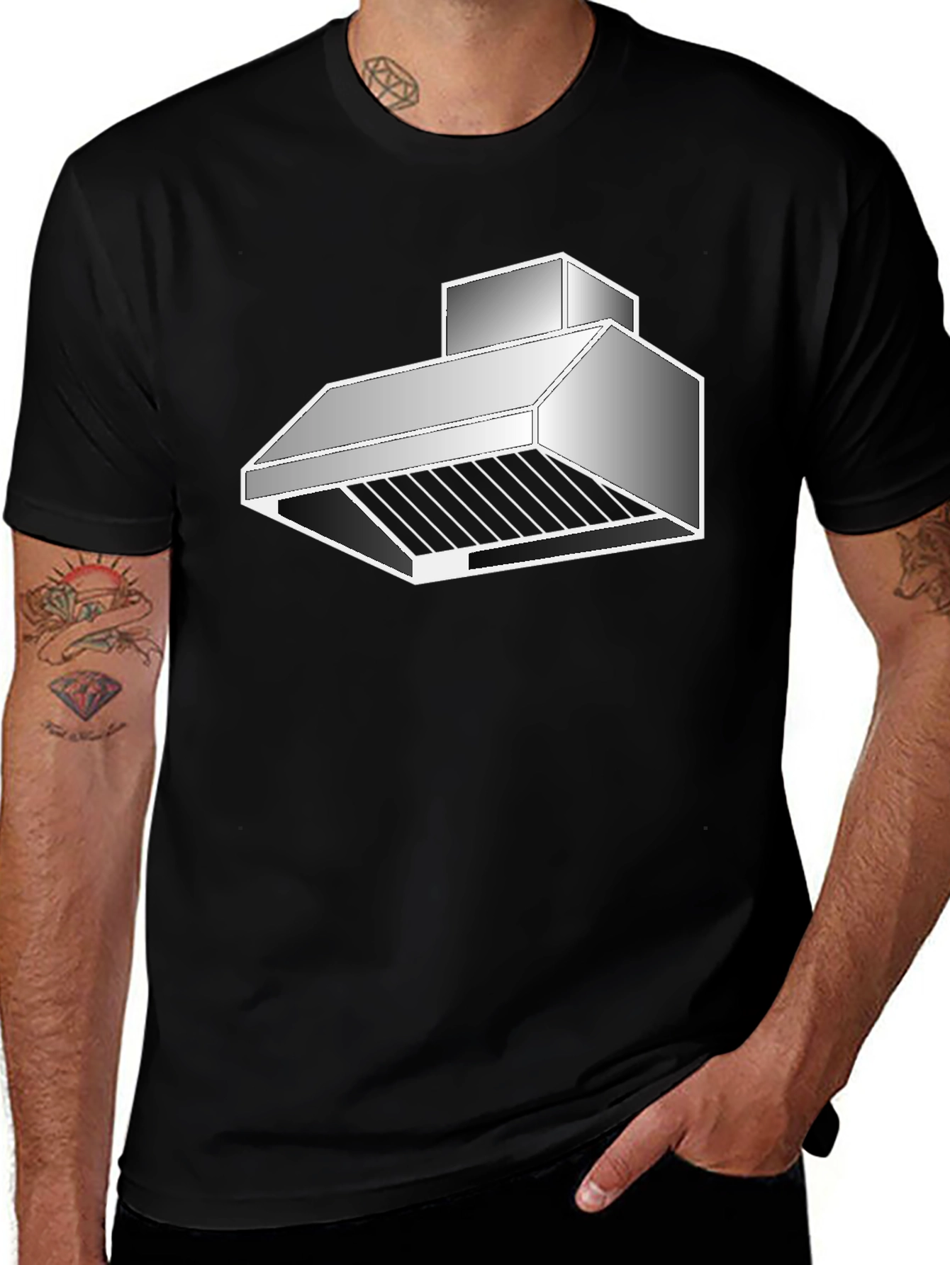 Novelty Range Hood T-Shirt - Black Cotton