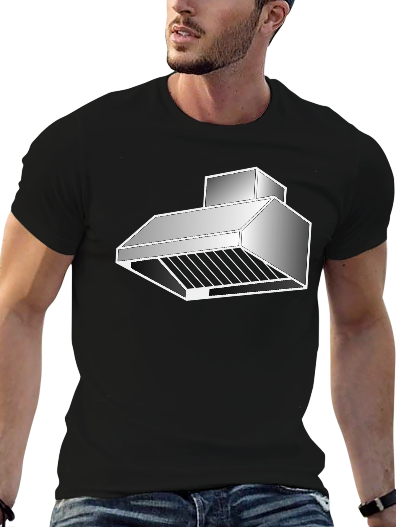 Novelty Range Hood T-Shirt - Black Cotton