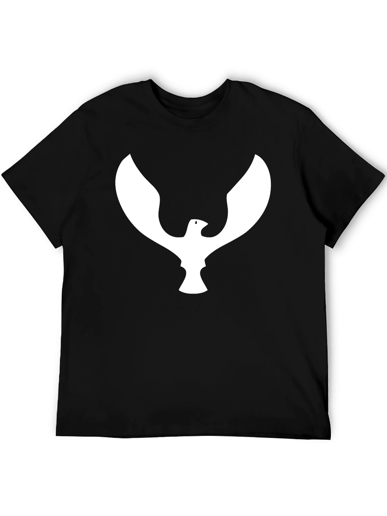 Black T-Shirt with White Eagle Graphic