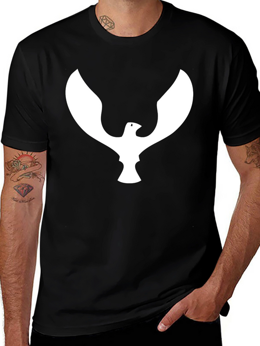 Black T-Shirt with White Eagle Graphic
