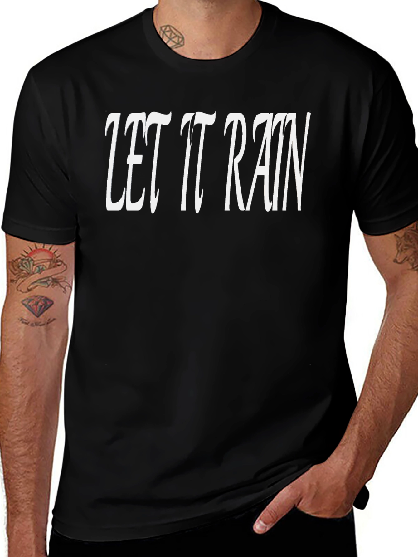 Let It Rain Graphic T-Shirt - Black Cotton Tee