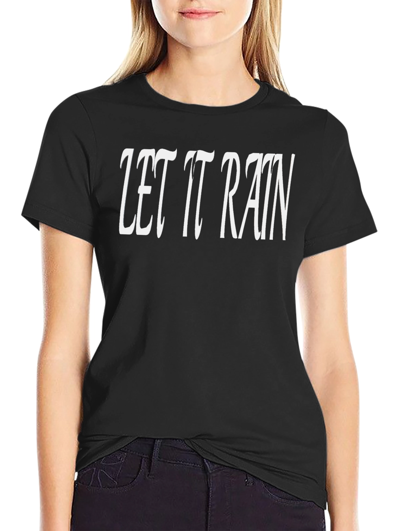 Let It Rain Graphic T-Shirt - Black Cotton Tee