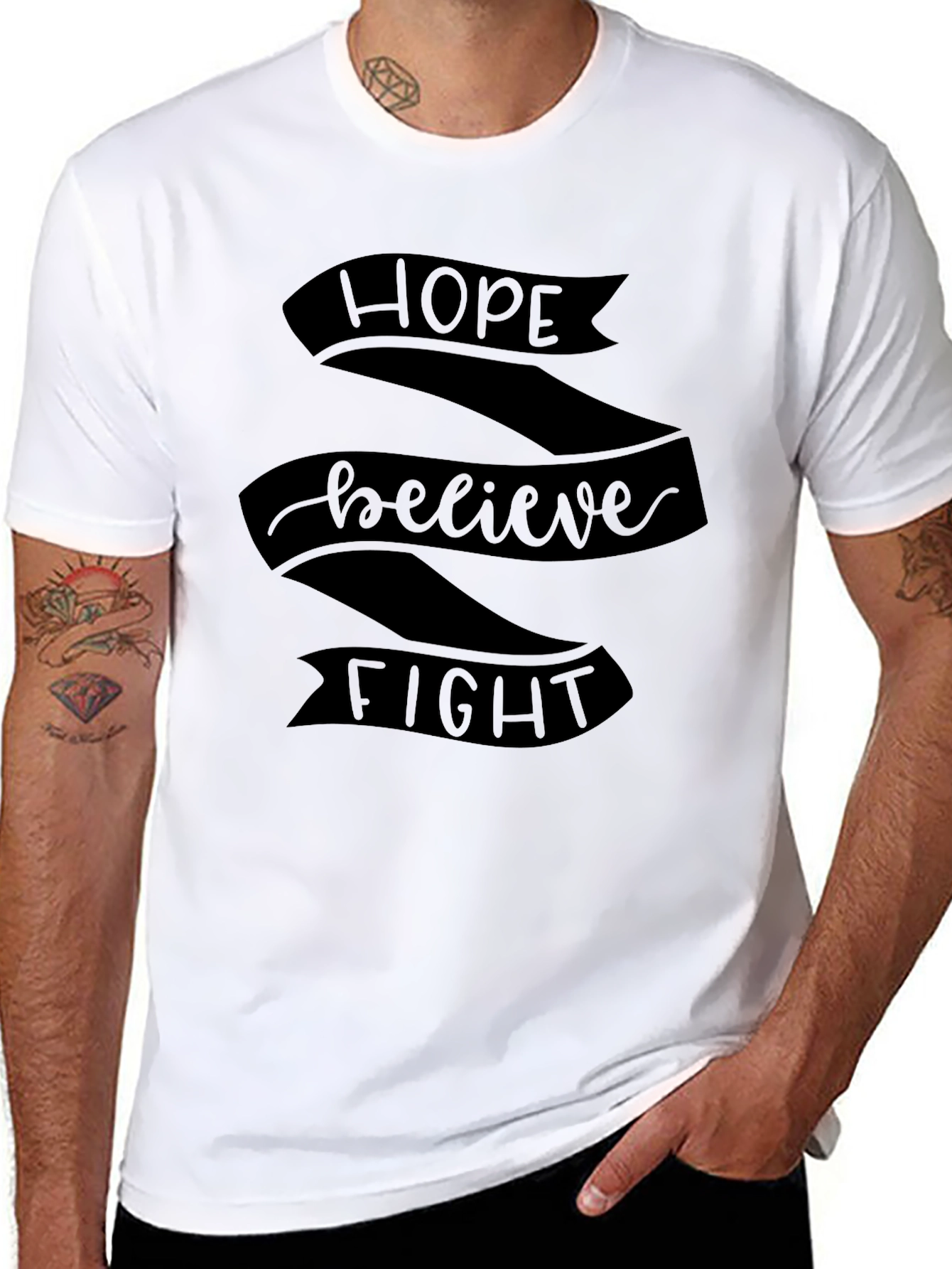 Hope Believe Fight Graphic T-Shirt