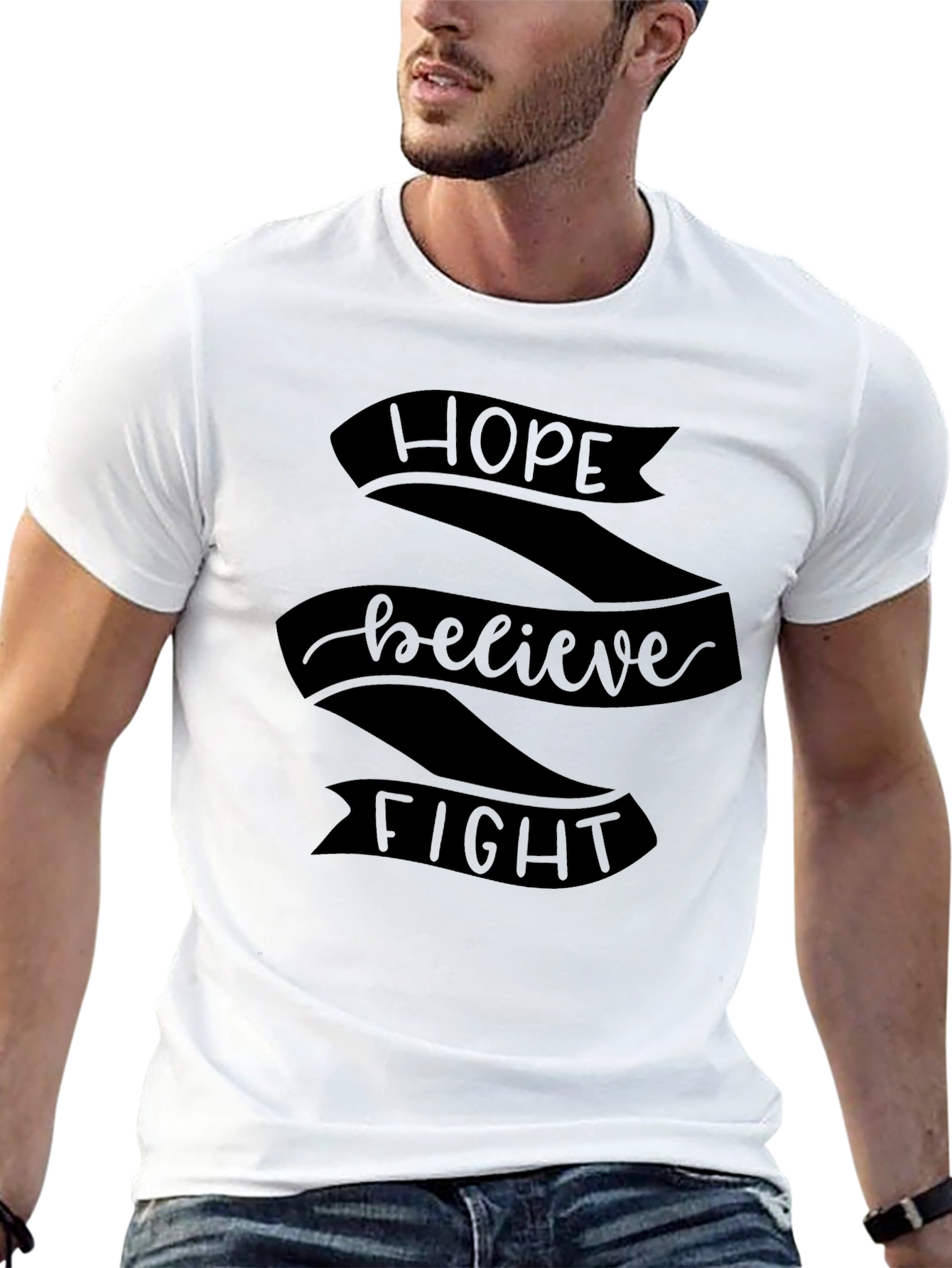 Hope Believe Fight Graphic T-Shirt