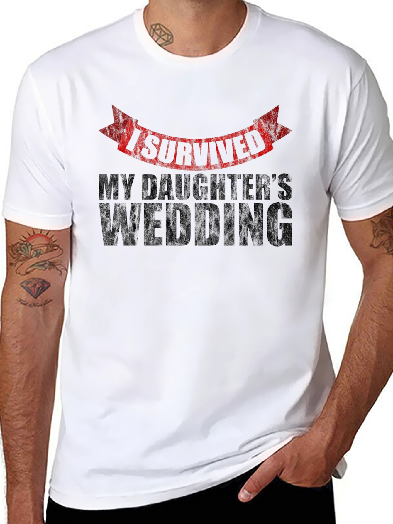 I Survived My Daughters Wedding Novelty T-Shirt
