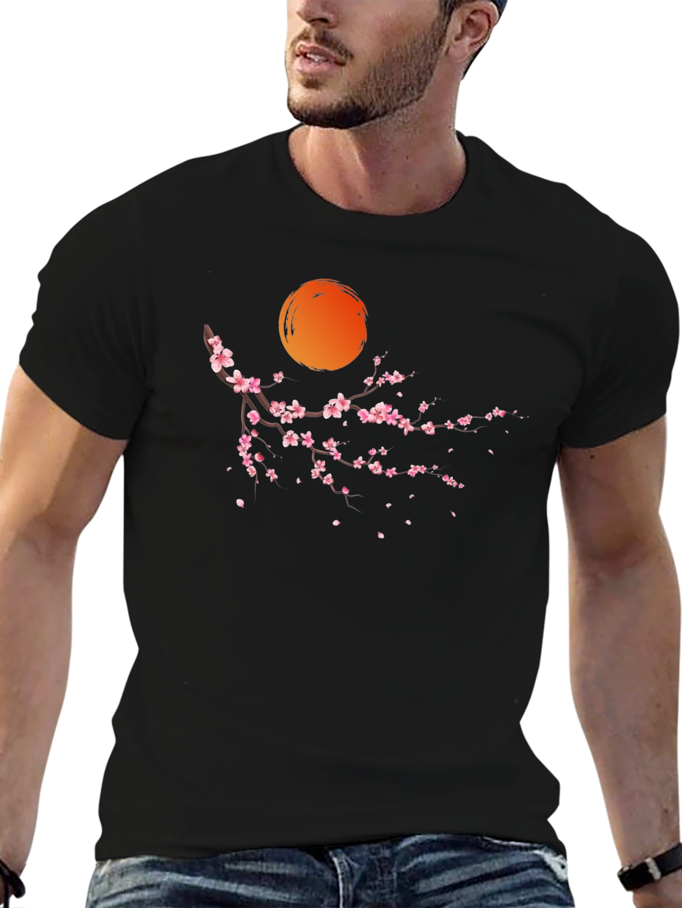 Cherry Blossom Graphic Tee - Mens Black T-Shirt