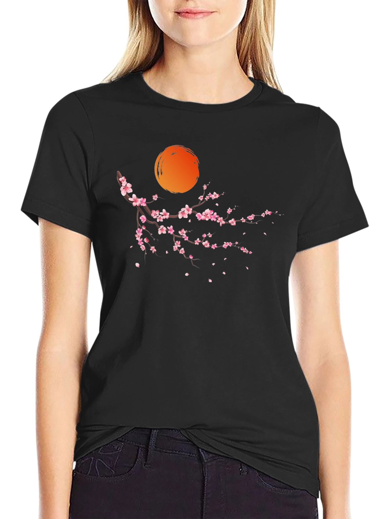 Cherry Blossom Graphic Tee - Mens Black T-Shirt