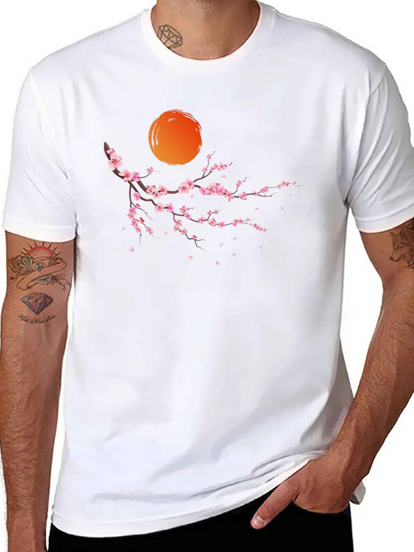 Cherry Blossom Graphic Tee - Mens Black T-Shirt