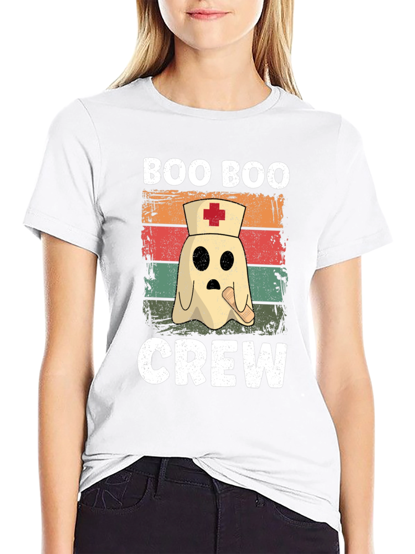 Boo Boo Crew Halloween T-Shirt - Nurse Ghost