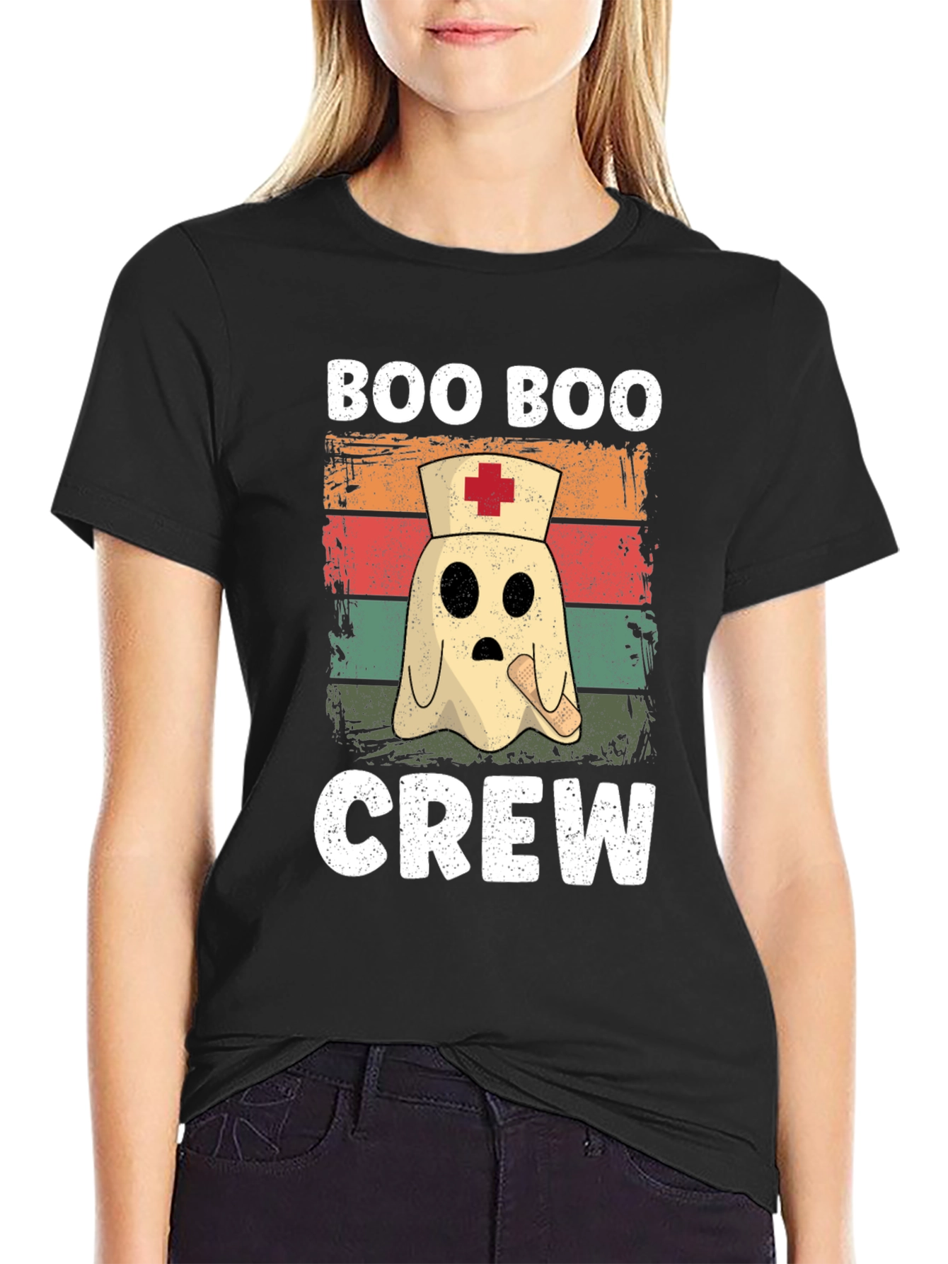 Boo Boo Crew Halloween T-Shirt - Nurse Ghost