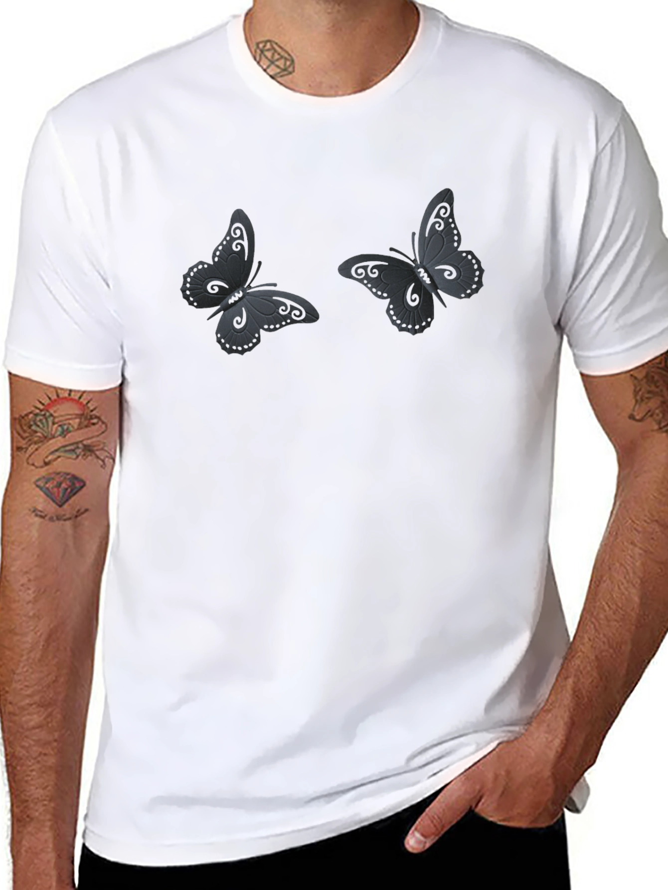 Butterfly Graphic Black T-Shirt