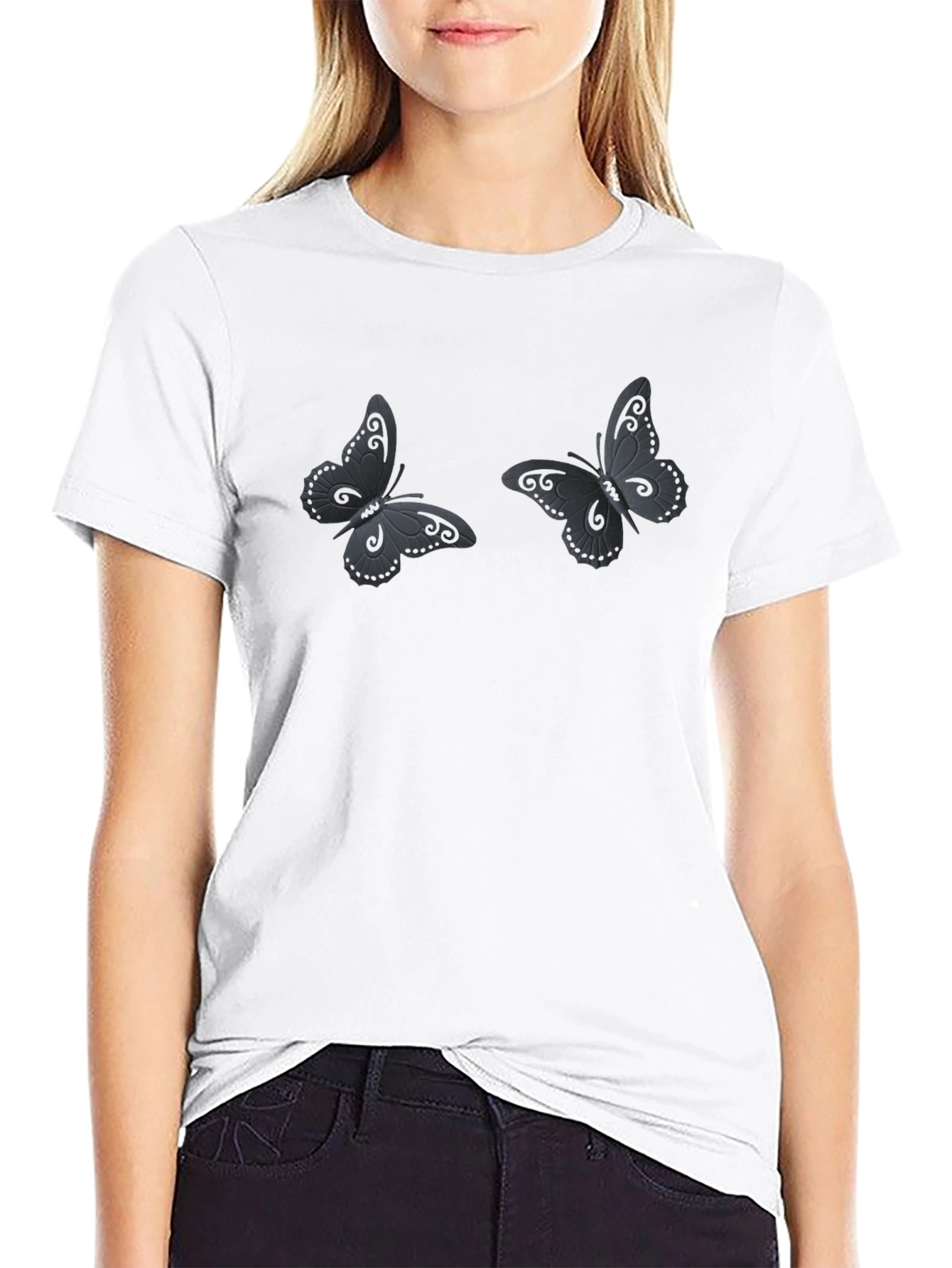 Butterfly Graphic Black T-Shirt