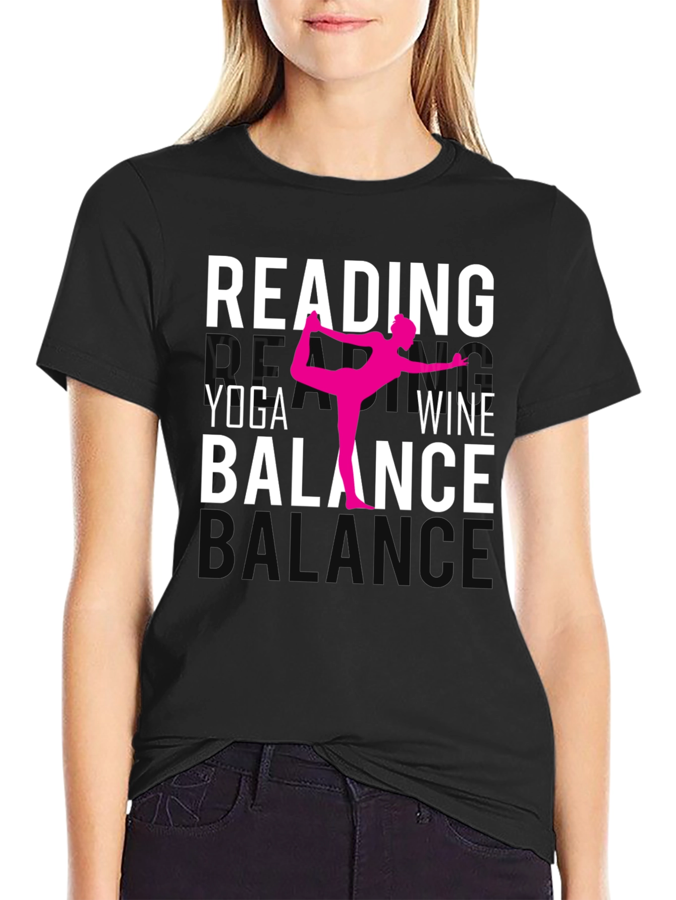 Reading Yoga Wine Balance Graphic Tee