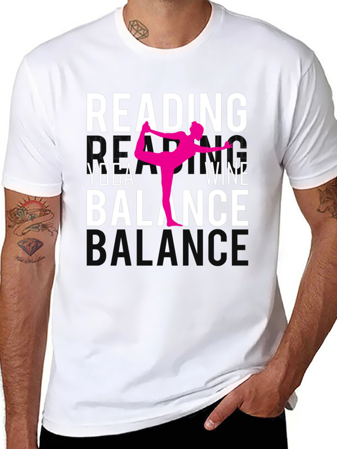 Reading Yoga Wine Balance Graphic Tee