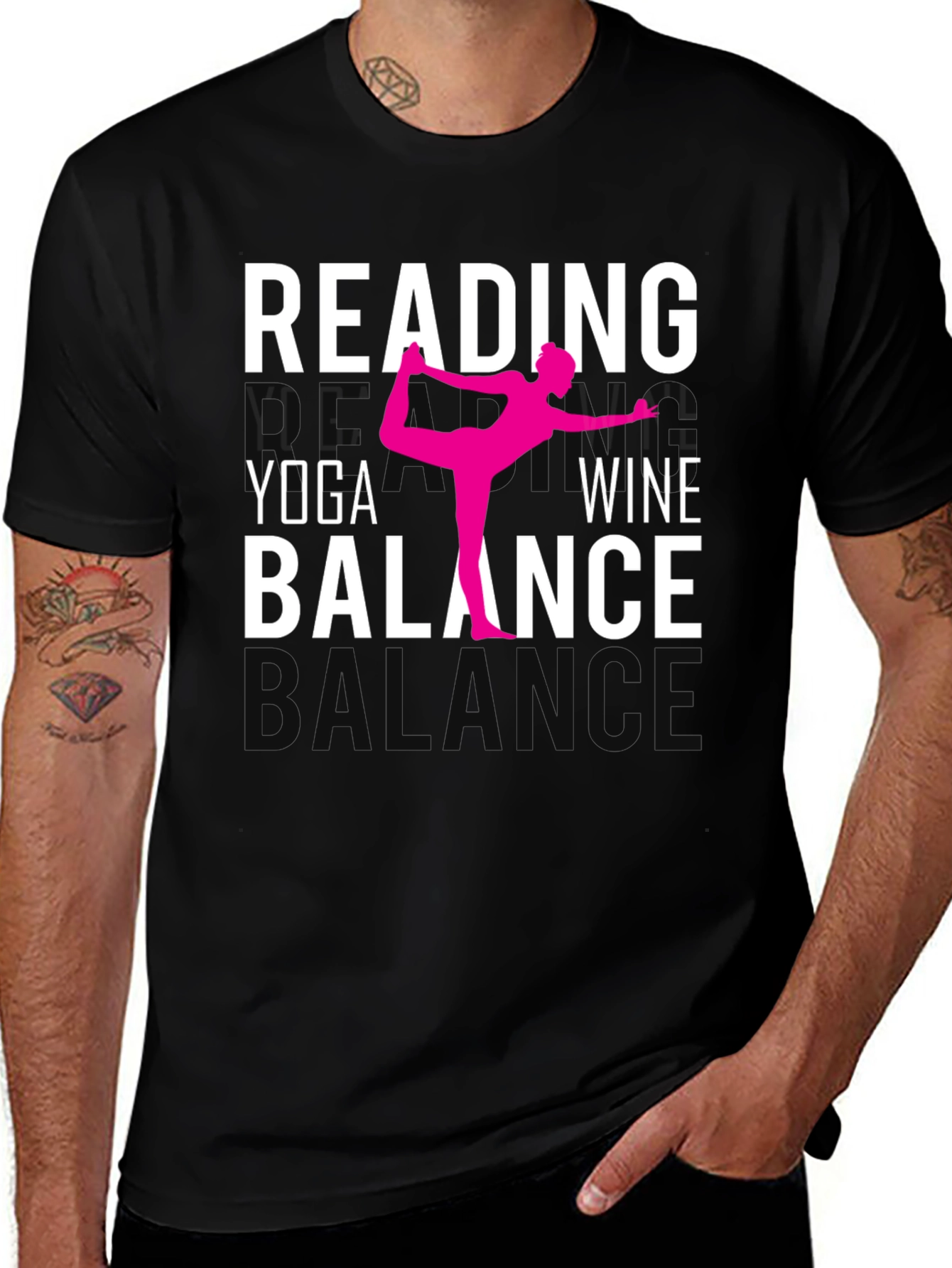 Reading Yoga Wine Balance Graphic Tee