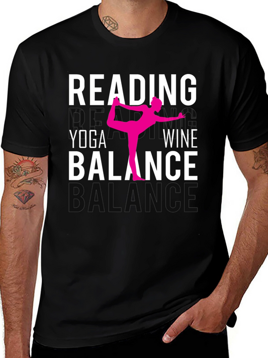 Reading Yoga Wine Balance Graphic Tee