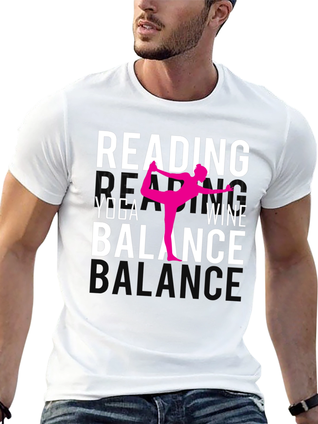 Reading Yoga Wine Balance Graphic Tee