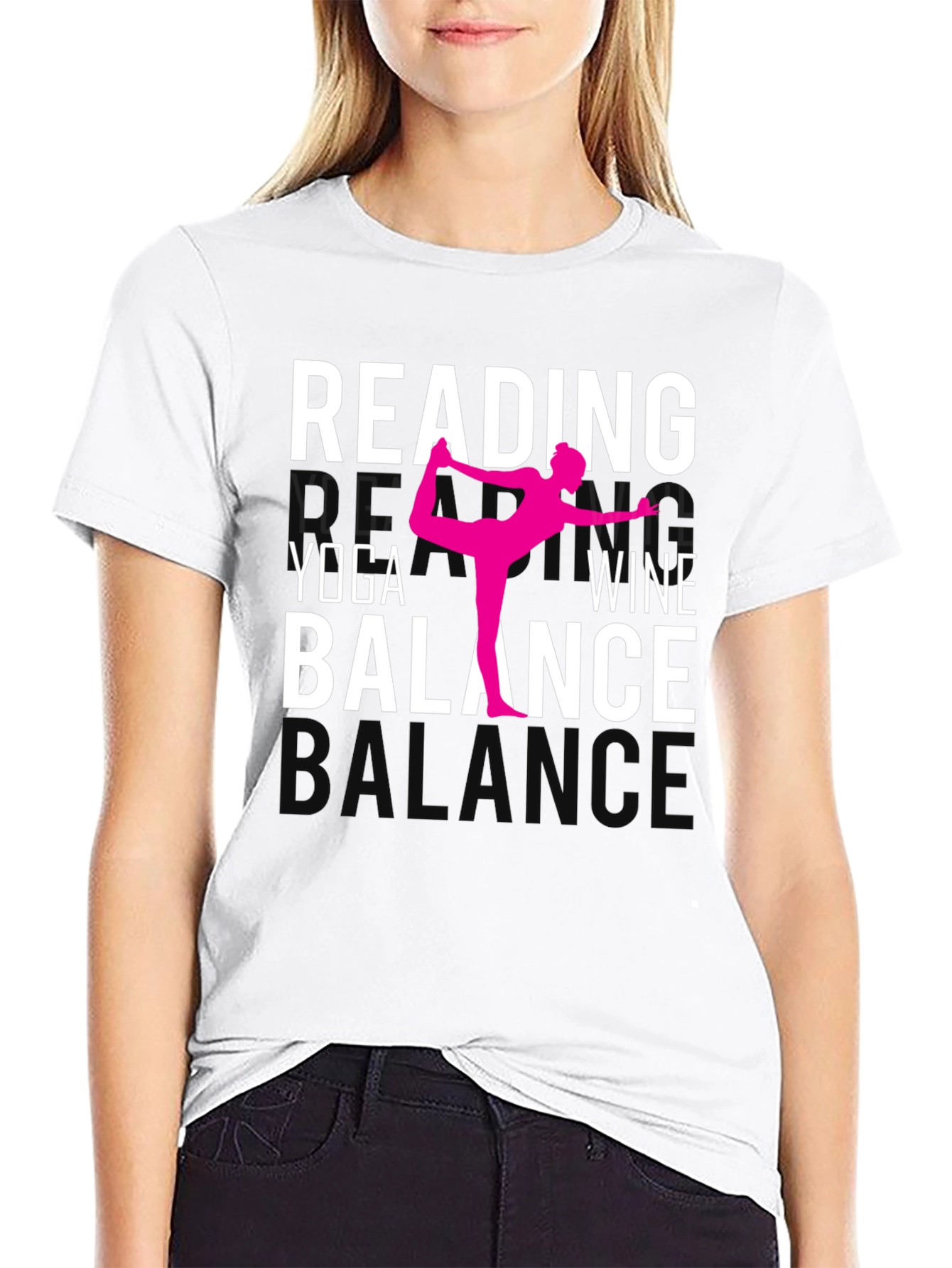Reading Yoga Wine Balance Graphic Tee