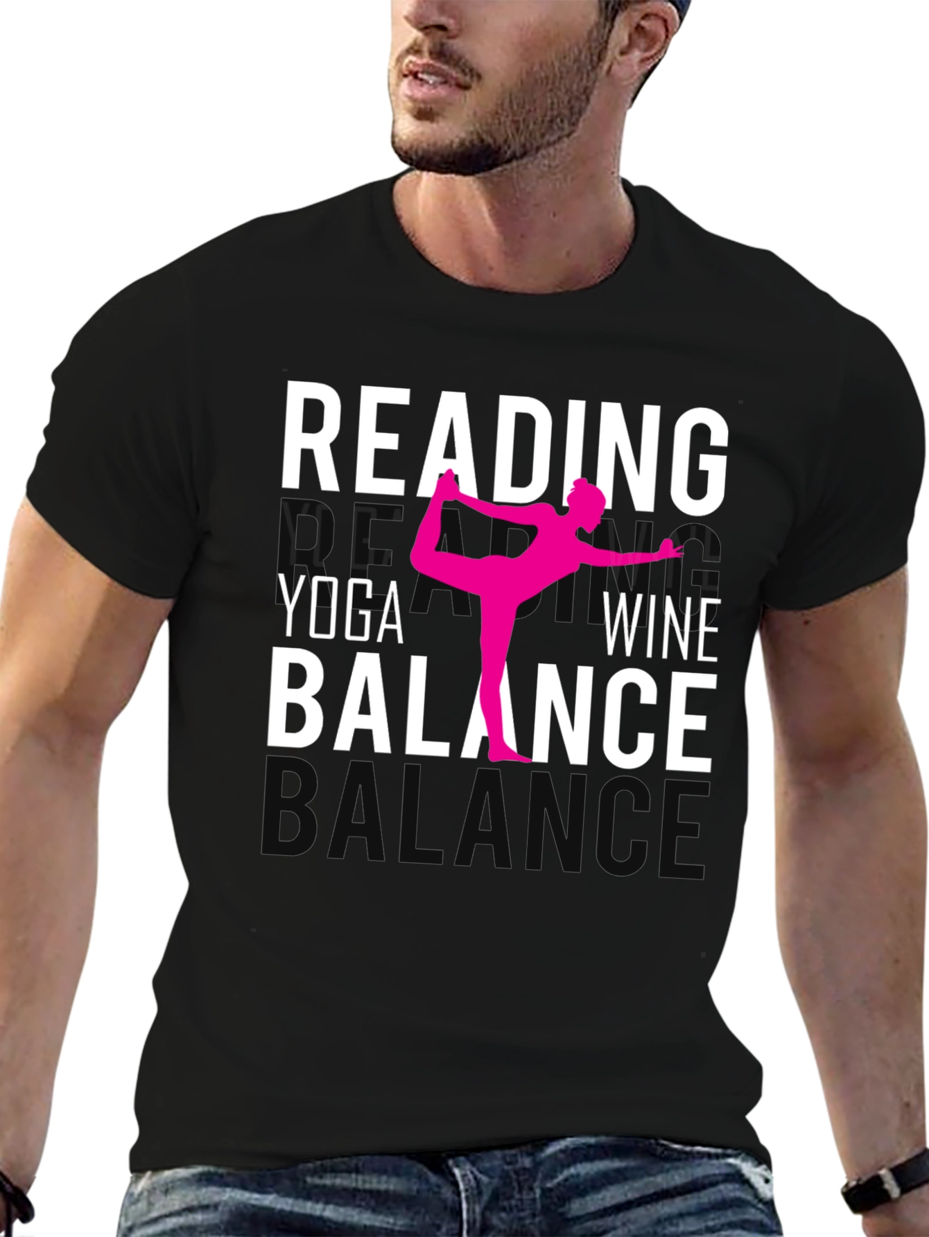 Reading Yoga Wine Balance Graphic Tee