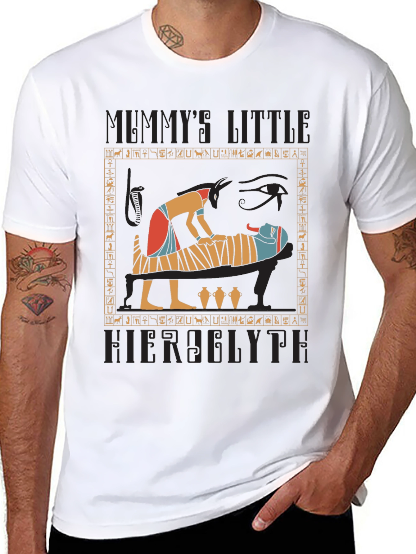 Mummys Little Hieroglyph Black T-Shirt