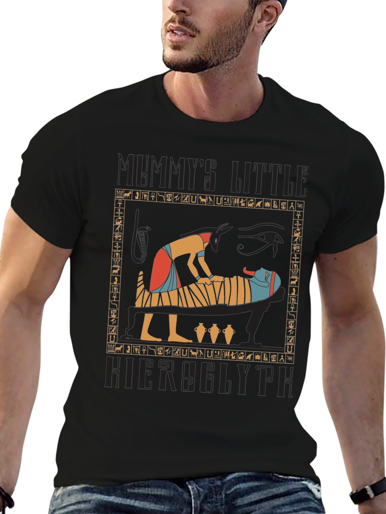 Mummys Little Hieroglyph Black T-Shirt