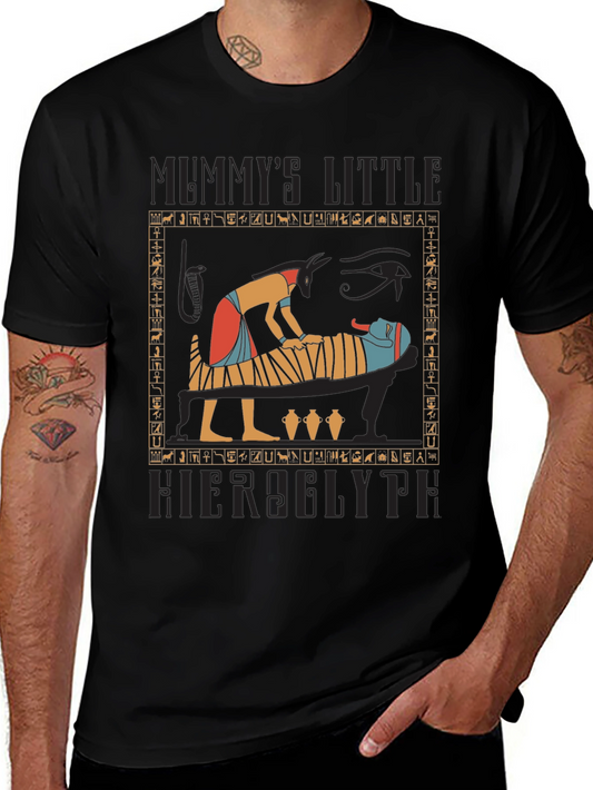 Mummys Little Hieroglyph Black T-Shirt