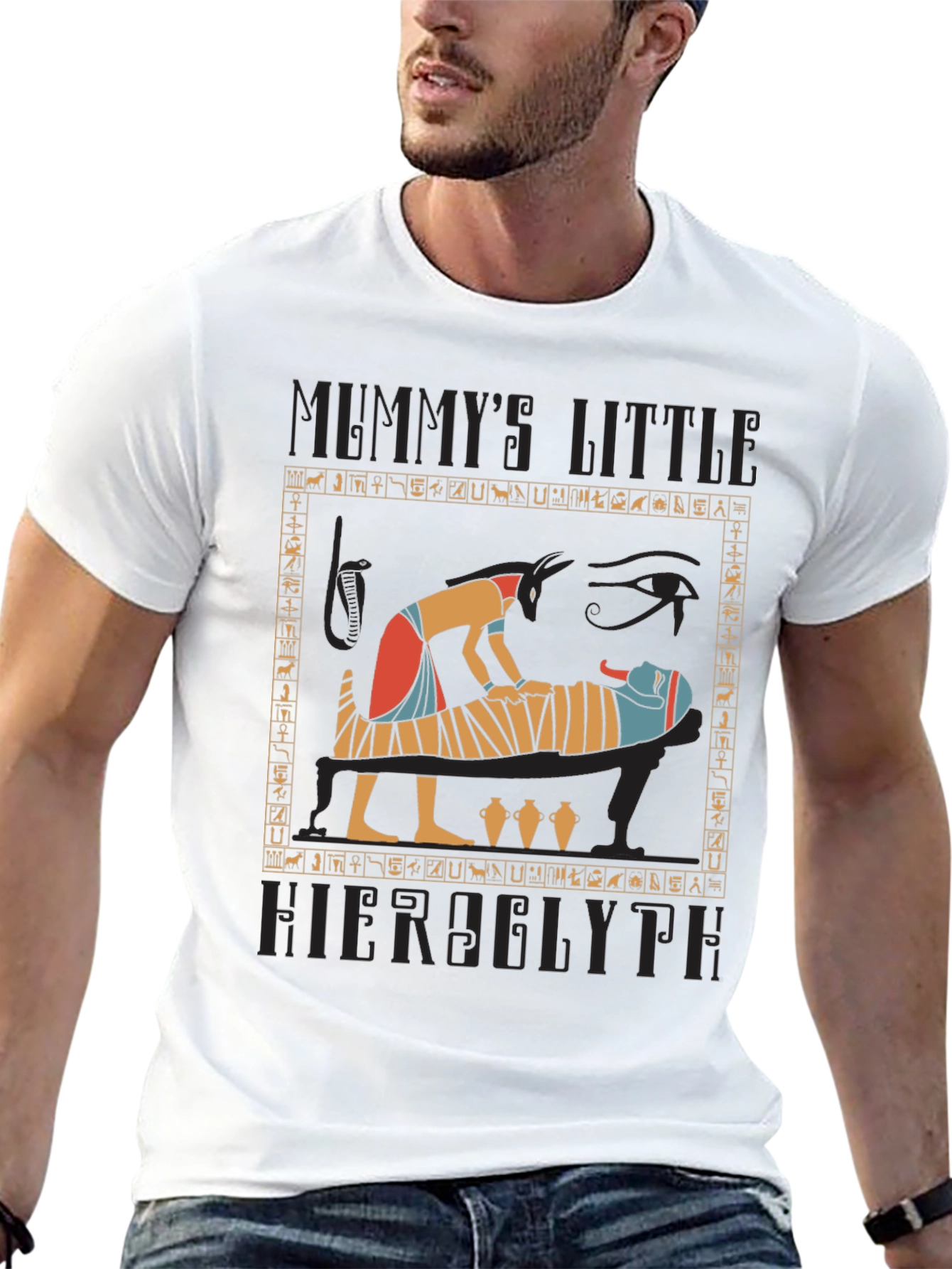 Mummys Little Hieroglyph Black T-Shirt