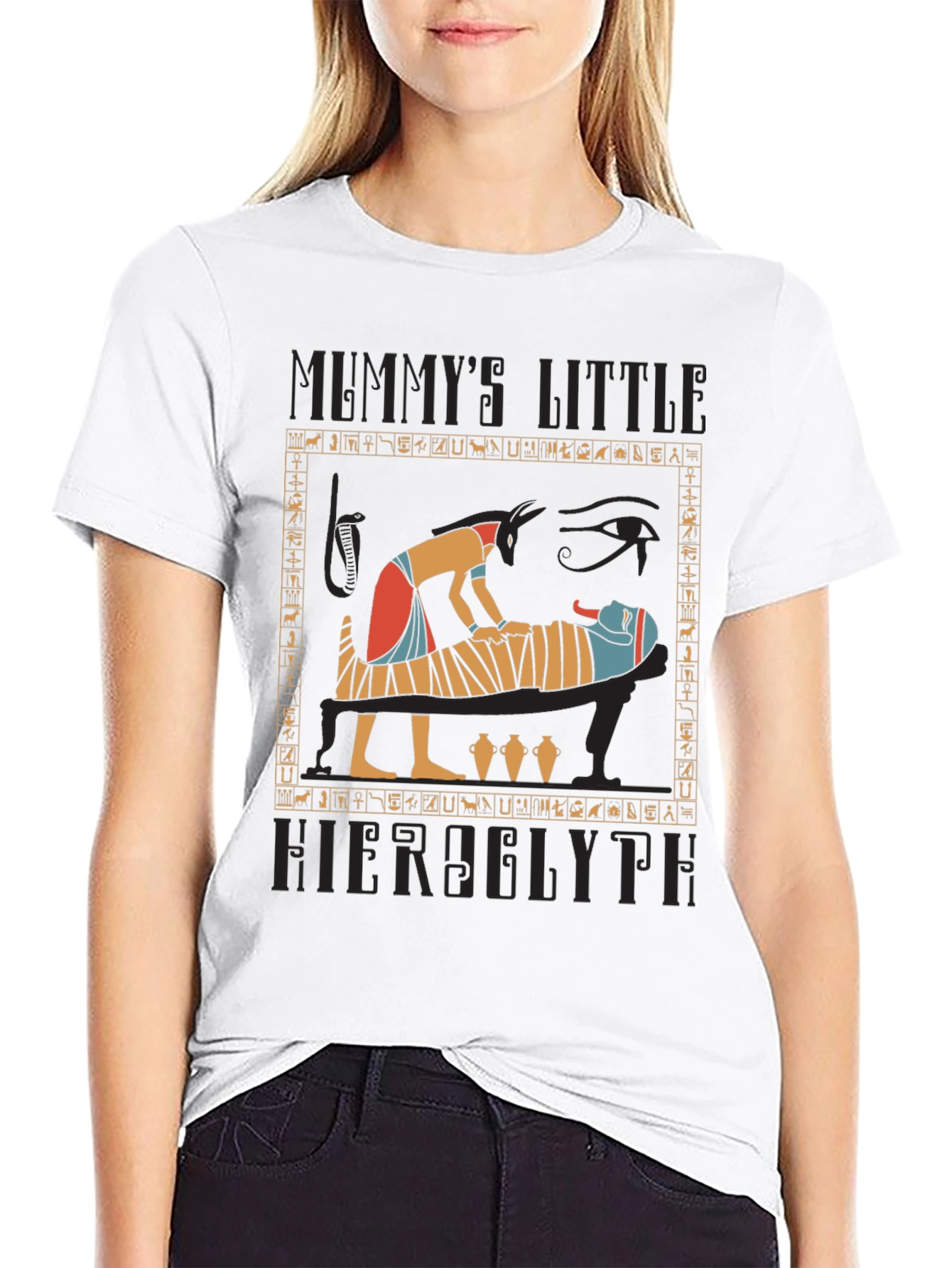 Mummys Little Hieroglyph Black T-Shirt