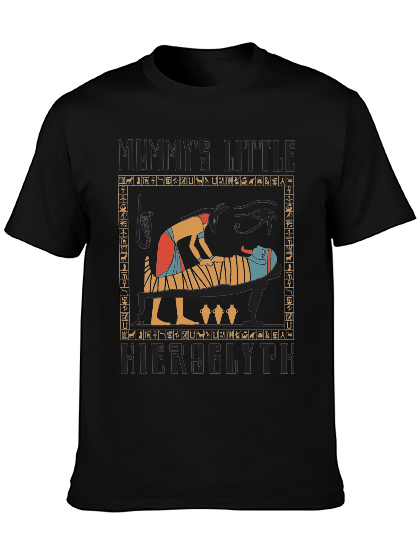 Mummys Little Hieroglyph Black T-Shirt