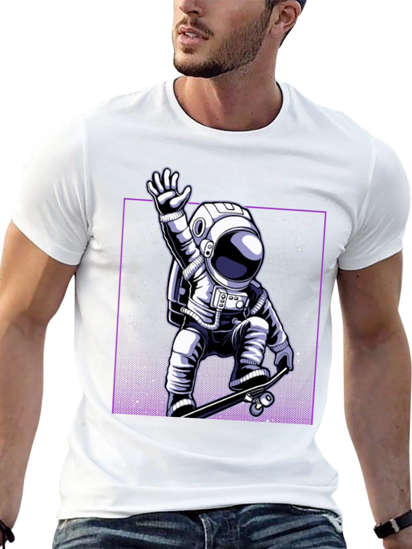 Skateboarding Astronaut Graphic Tee