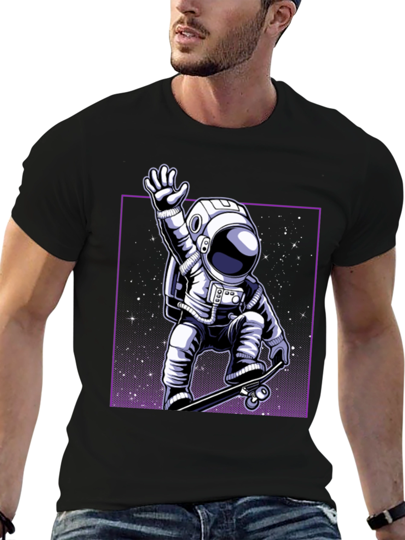 Skateboarding Astronaut Graphic Tee