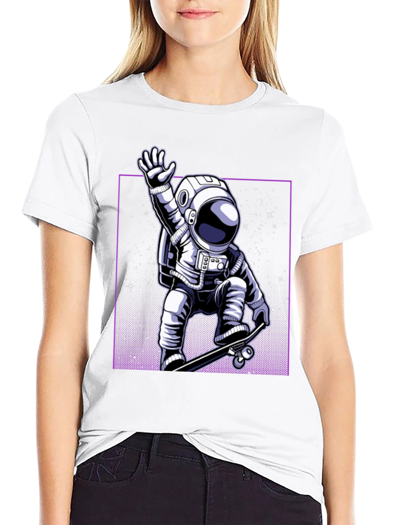 Skateboarding Astronaut Graphic Tee