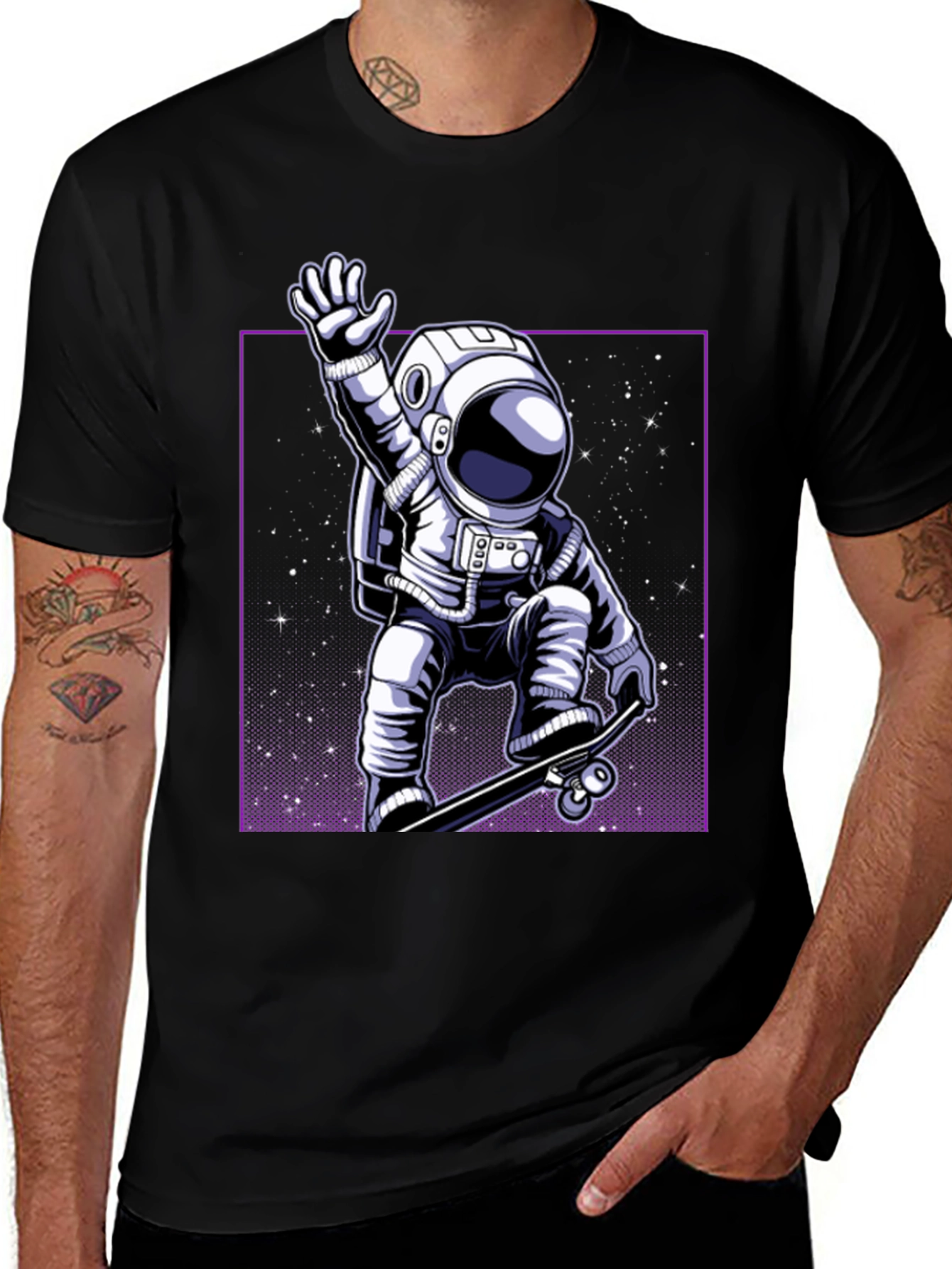 Skateboarding Astronaut Graphic Tee