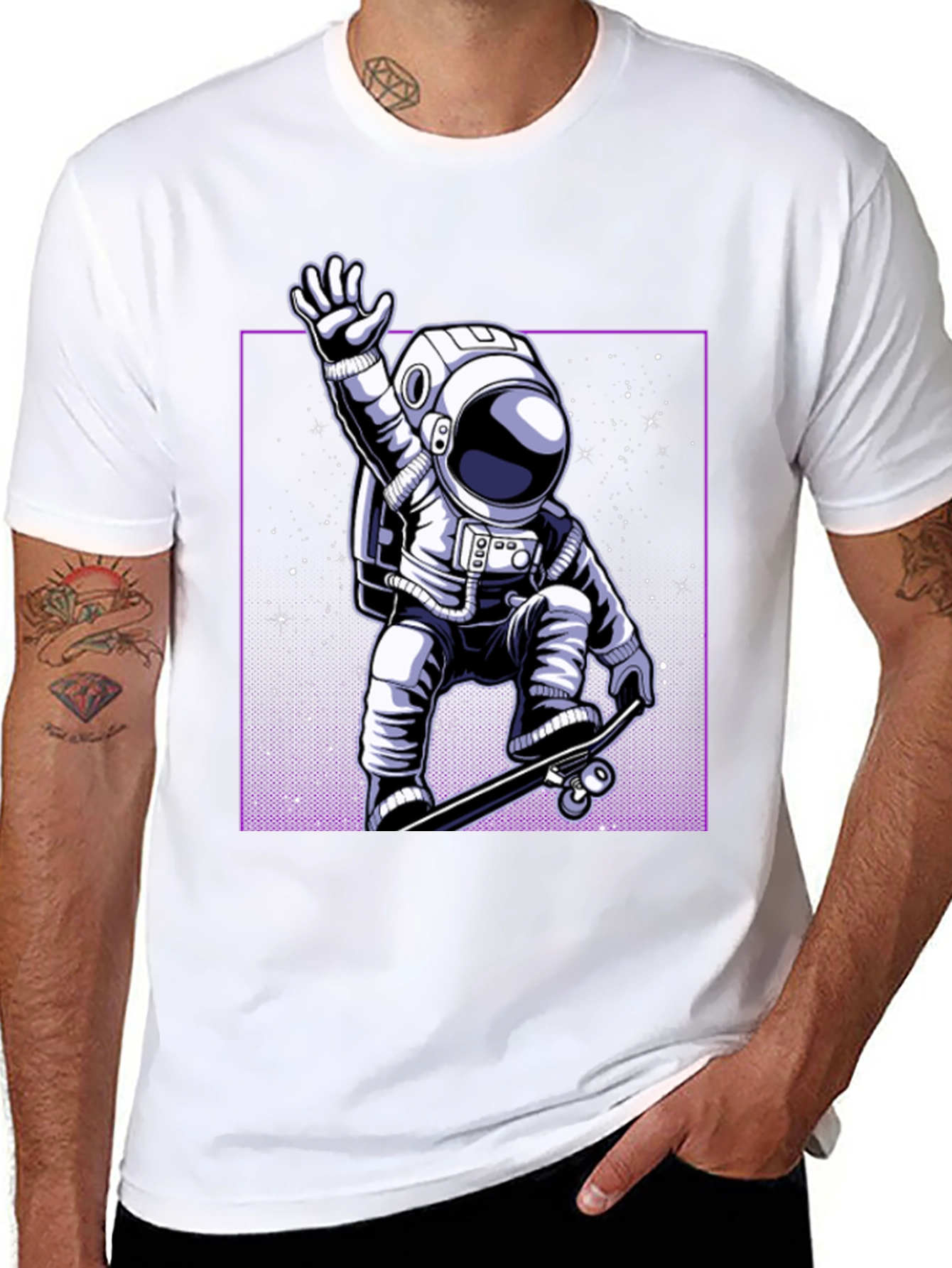 Skateboarding Astronaut Graphic Tee