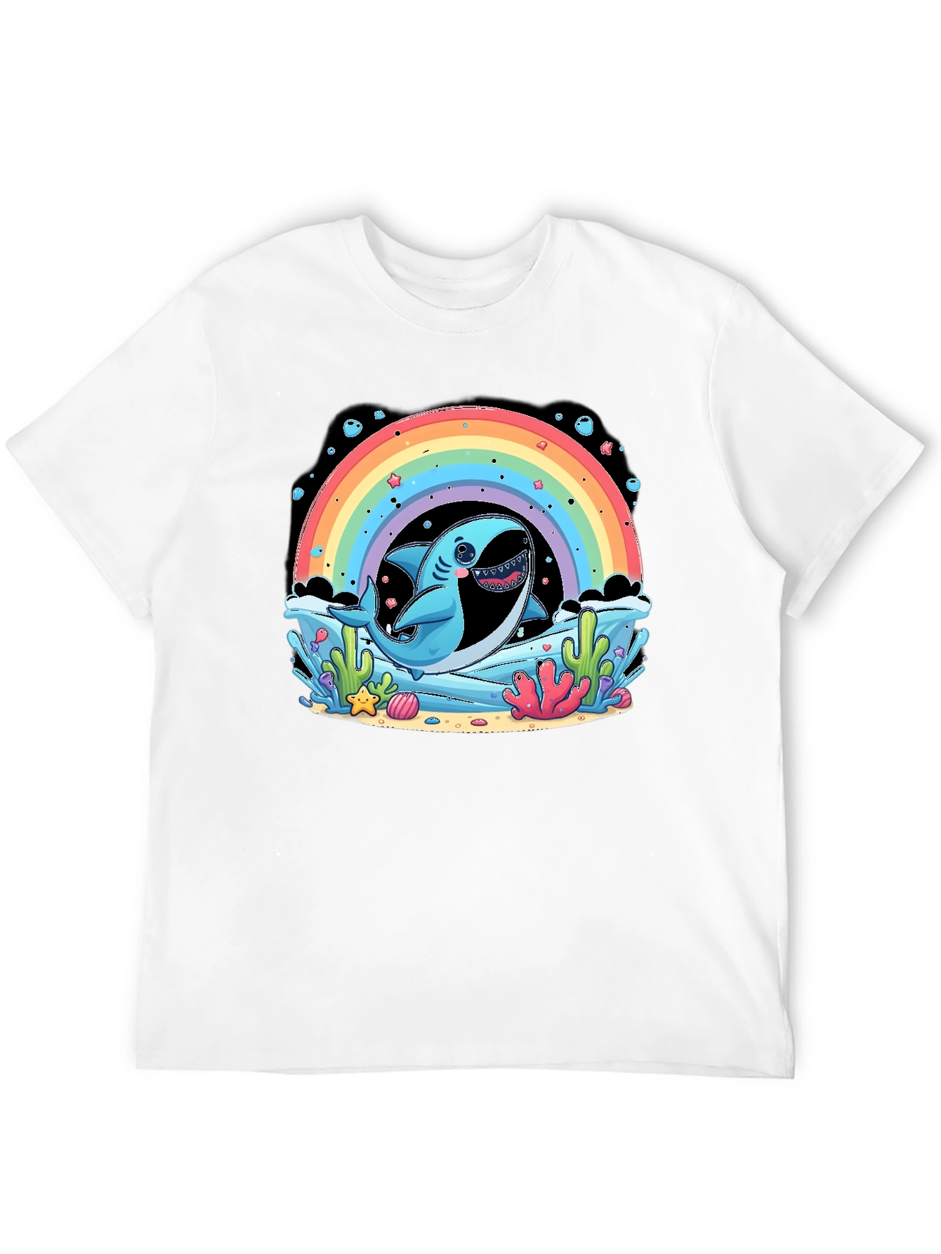 Shark Rainbow T-Shirt - Cute Ocean Design