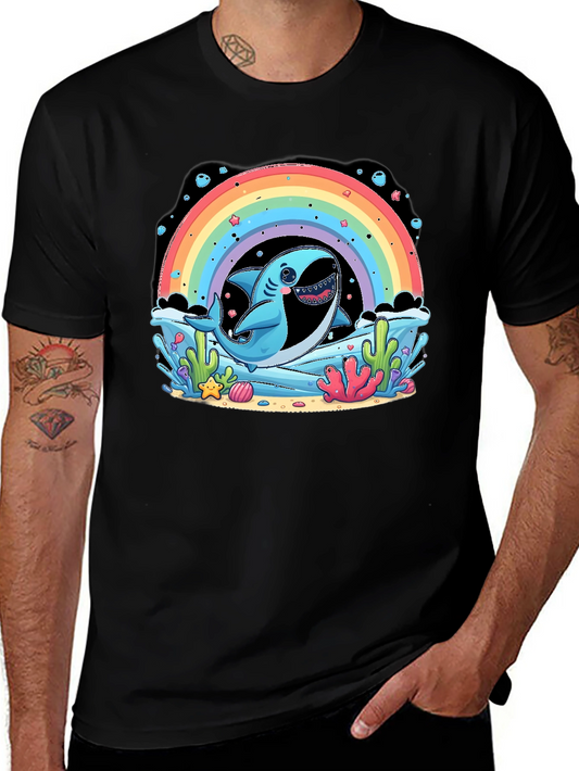 Shark Rainbow T-Shirt - Cute Ocean Design
