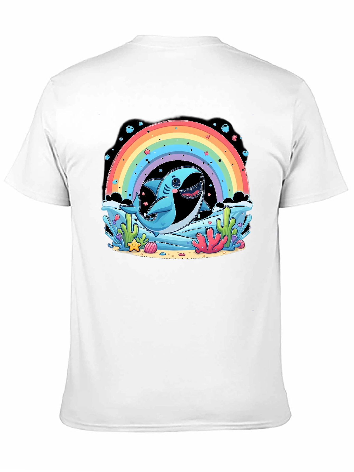 Shark Rainbow T-Shirt - Cute Ocean Design